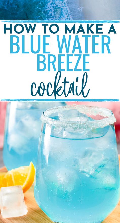 How to make an ocean breeze cocktail. This recipe for an ocean breeze cocktail is so easy and it tastes great. If you want to make a blue breeze or sea breeze cocktail, check this one out Seabreeze Cocktail Drink Recipes, Island Breeze Cocktail, Ocean Cocktail Drinks, Blue Ocean Cocktail, Ocean Breeze Cocktail, Blue Summer Drink, Ocean Cocktail, Sea Breeze Cocktail, Bay Breeze Cocktail