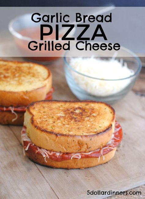 Garlic Bread Pizza Grilled Cheese – Recipes, Printable Coupons | $5 Dinners™️ Pizza Grilled Cheese Recipes, Texas Toast Garlic Bread, Frozen Garlic Bread, Garlic Bread Pizza, Grilled Sandwiches, Pizza Grilled Cheese, Grilled Cheese Recipes, Bread Pizza, Pizza Bread