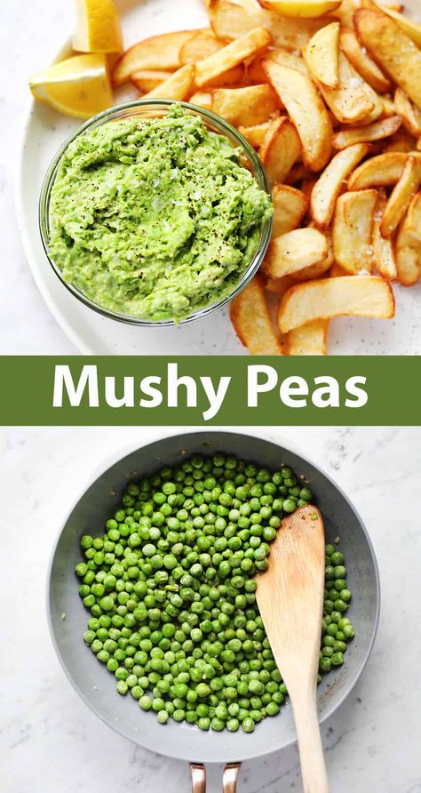 Mushy Peas From Frozen Peas, Mushy Peas Recipe British, British Mushy Peas, Mashed Peas, Smashed Peas Recipes, Mashed Peas Recipes, Smashed Peas, Mushy Peas Recipe, Mash Peas Recipe