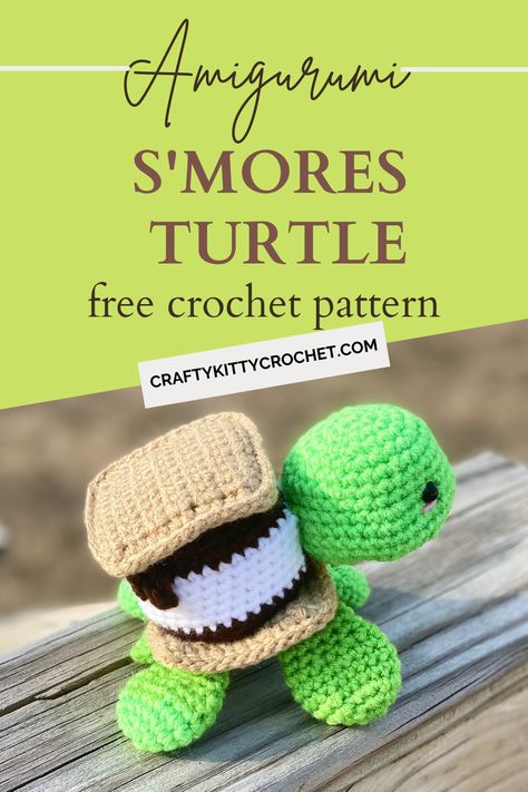 Mini Crochet Turtle Pattern, Easy Crochet Free Patterns Amigurumi, Crochet Burrito Free Pattern, Crochet Ice Cream Turtle Free Pattern, Food Themed Crochet Animals, S'more Crochet Pattern, Ice Cream Turtle Crochet, Crochet Craft Show Ideas, Crochet Smores Pattern Free