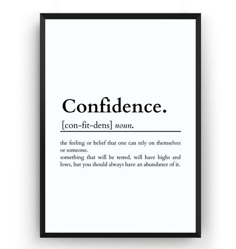 Motivational Wall Art INspirational Wall art Confidence Definition Print Confidence Definition, Change Definition, Style Definition, Motivational Prints, Motivational Wall, Motivational Wall Art, Inspirational Prints, Inspirational Wall Art, Wall Art Quotes