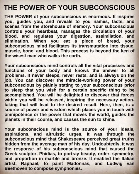 Gabriella Kovalenko on Instagram: "Are you conscious of the power of your subconscious? #thinkaboutit #consciousness #awareness #awakening #selfawareness #subconscious #subconsciousmind #knowthyself" The Power Of Affirmations, Rewire Subconscious Mind, The Power Of Choice, The Power Of Awareness, Conscious Vs Subconscious Mind, The Power Of The Subconscious Mind, Power Of Visualization, Subconscious Mind Affirmations, Subconscious Mind Psychology Facts