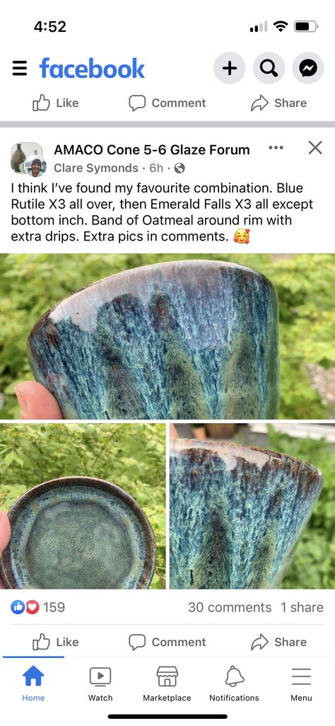 Aurora Green Glaze Combinations, Green Glaze Pottery, Emerald Falls Glaze Combinations, Green Glaze Combinations, Blue Glaze Combinations, Pottery Projects, Glaze Combinations, Glaze Combos, Clay Works