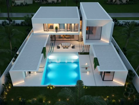 Bringing Luxury Villas To Life In The United Arab Emirates House With Pool, Villa Design Architecture, Contemporary House Exterior, Modern Villa Design, Villa Plan, Modern House Facades, Architecture Model House, Beautiful House Plans, House Outside Design