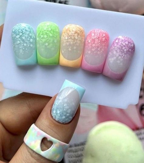 The Nail Art Patterns Fashionable Girls Need to Make Easter Extra Special |Spring Nails 2023 Unique Easter Nail Designs, Easter French Tip Nail Designs, Easter Short Nails, Easter Pastel Nails, Holiday Nails Summer 2023, Pastel Gel Nails, Pastel Easter Nails, Spring French Nails, Nails For Easter