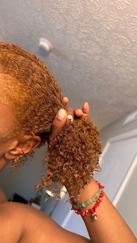 Ginger Type 4 Hair, Dyed Braids, Short Dyed Hair, Dyed Curly Hair, Hair Dye Ideas, Pretty Braids, Honey Brown Hair, Photo Music, Quick Natural Hair Styles