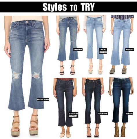 Styles to Try 1 Crop Flair Jeans Outfit, Crop Flare Jeans Outfit, Flare Crop Jeans Outfit, Cropped Flare Jeans Outfit, Flair Jeans Outfit, Flare Outfit, Cropped Pants Outfit, Flair Pants, Cropped Outfits