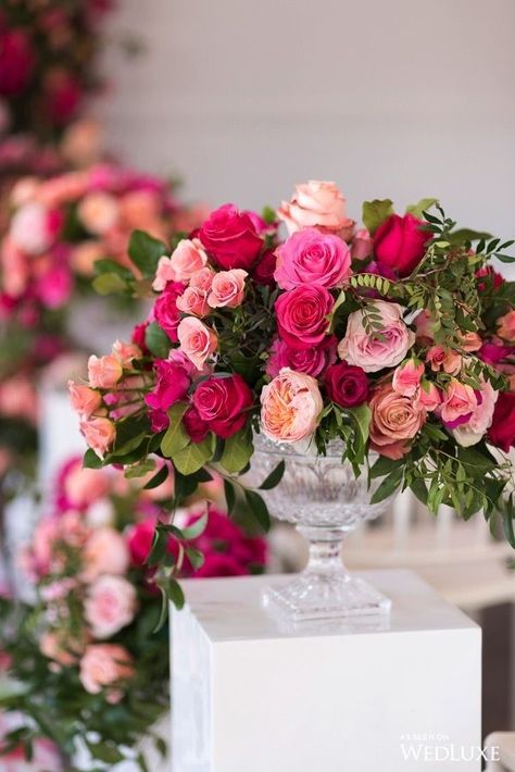 Magenta Wedding, Hot Pink Weddings, Colour Photography, Wedding Floral Centerpieces, Pink Wedding Flowers, Wedding Flower Arrangements, Wedding Table Centerpieces, Pink And Red, Floral Centerpieces