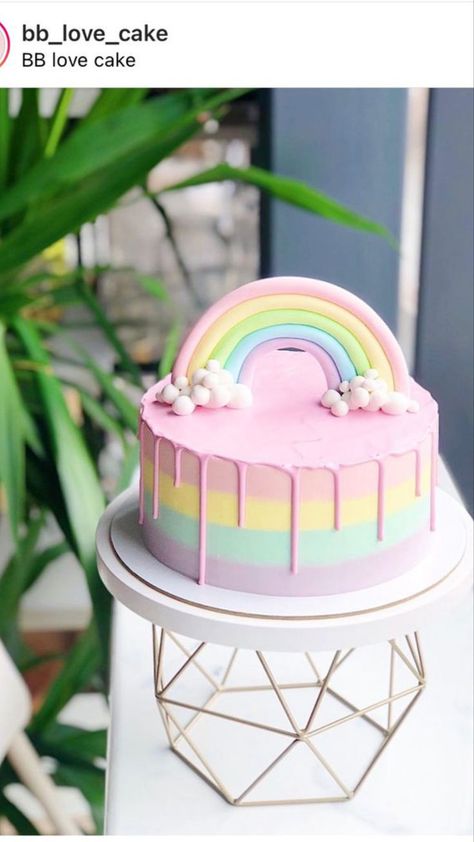 Rainbow Cake Ideas, Gökkuşaği Pasta, Rainbow Birthday Cake, Unicorn Birthday Cake, Gateaux Cake, Rainbow Birthday Party, Baby Birthday Cakes, Cake Decorating Designs, Pretty Birthday Cakes