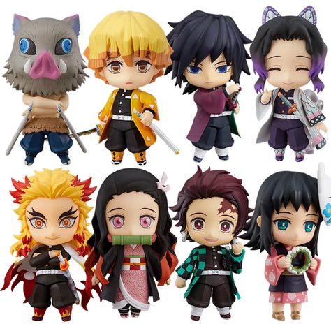 Demon Slayer Anime Figures, Cute Action Figures, Demon Slayer Action Figures, Anime Figures Demon Slayer, Demon Slayer Items, Demon Slayer Toys, Demon Slayer Stuff, Demon Slayer Nendoroid, Kny Figures