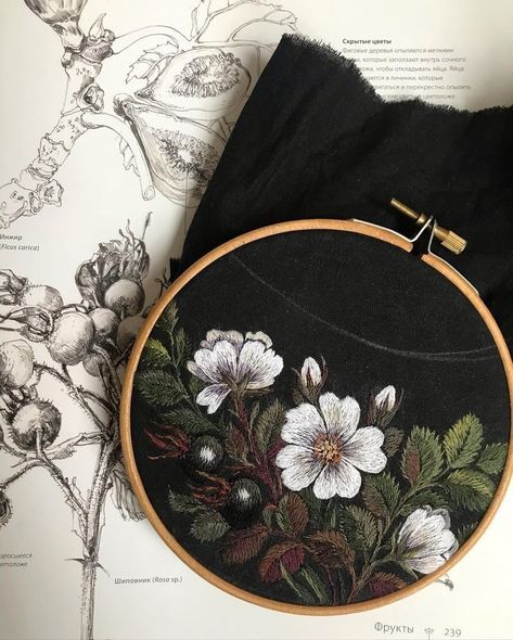 Natural Embroidery, Painted Embroidery, Clothes Embroidery Diy, Textile Art Embroidery, Hand Embroidery Kit, Hand Embroidery Projects, Hand Embroidery Flowers, Embroidery On Clothes, Hand Embroidery Design Patterns