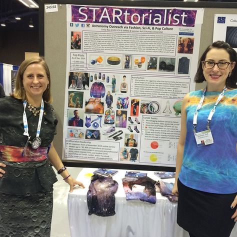 How a pair of astrophysicists are defying expectations with a science fashion blog Science Conference Outfit, Science Conference, Fabric Posters, Science Fashion, Conference Outfit, Conference Poster, Geek Chic Fashion, Parody Songs, Astronomy Science