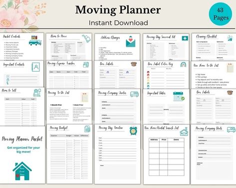 tlcTakeaways - Etsy Moving House Checklist Uk, Moving Boxes Organization, Organized Packing For Moving, Packing Up House To Move, Tips For Moving Out Of State, Packing Schedule For Moving, Moving Packing Checklist, Moving Organization Tips, Checklist For Moving Into New Home