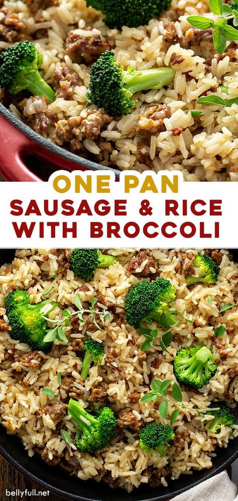 Broccoli Rice Sausage Casserole, Rice Sausage Broccoli, Smoked Sausage Broccoli Rice, Sausage Rice And Broccoli, Easy Weeknight Dinners Sausage, Ground Sausage And Broccoli Recipes, Chicken Sausage Rice Recipes, Broccoli And Sausage Recipes, Sausage And Broccoli Recipes