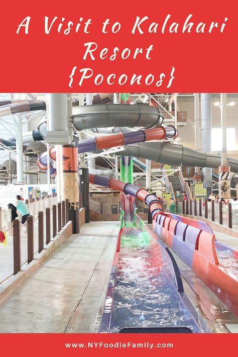 A Visit to Kalahari Resort {Poconos} - NY Foodie Family - See our thoughts about Kalahari Resort after a recent visit.  #KalahariResort #Poconos #VisitPA #familyfun #indoorwaterpark #weekendfun #PoconosPA Poconos Weekend Getaway, Poconos Pennsylvania Things To Do Winter, Poconos Pennsylvania Fall, Things To Do In Poconos Pa, Best Water Parks In The Us, Kalahari Resort Poconos, Kalahari Resort, Kalahari Water Park, Caribbean Resort