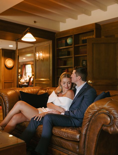 Old Money Photoshoot Couple, Art Deco Engagement Photos, Vintage Old Money Wedding, Library Mansion, 1920s Engagement Photos, Vintage Couple Photoshoot, Old Money Engagement Photos, Library Engagement Photos, Old Money Couple