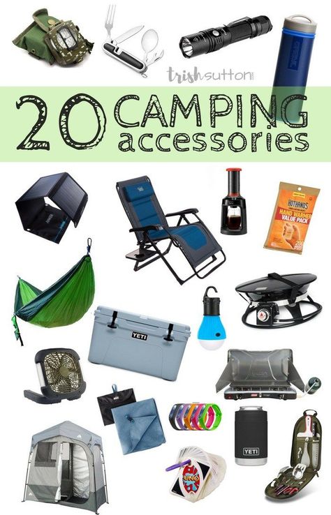 20 awesome Camping Accessories for outdoorsmen; Camping necessities and niceties to take along on your next trip to the great outdoors. Gift Guide for the Camp Crowd. Camping Hacks With Kids, Camping Ideas For Couples, Camping Necessities, Zelt Camping, Camping Bedarf, Camping Diy, Smen, Camping Checklist, Camping Supplies