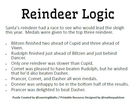 Santa Math, Logic Math, Christmas Riddles, Grid Puzzles, Math Logic Puzzles, Sarah Carter, Logic Problems, Logic Puzzle, Math Riddles