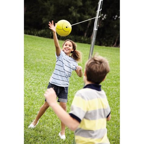 HearthSong Deluxe Heavy-Duty Backyard Tetherball & Reviews | Wayfair Backyard Tetherball, Kids Playing Basketball, Kids Zipline, Tetherball, Badminton Set, Beach Coasters, Ball Pump, Bean Bag Toss Game, Bag Toss Game