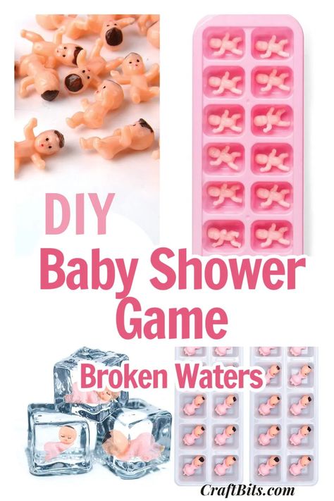 My Water Broke Game, Water Broke Baby Shower Game, My Water Broke Baby Shower Game, Baby Girl Shower Games, Baby Shower Girl Games, Tiny Plastic Babies, Diy Baby Shower Games, Baby Shower Guessing Game, Messy Baby