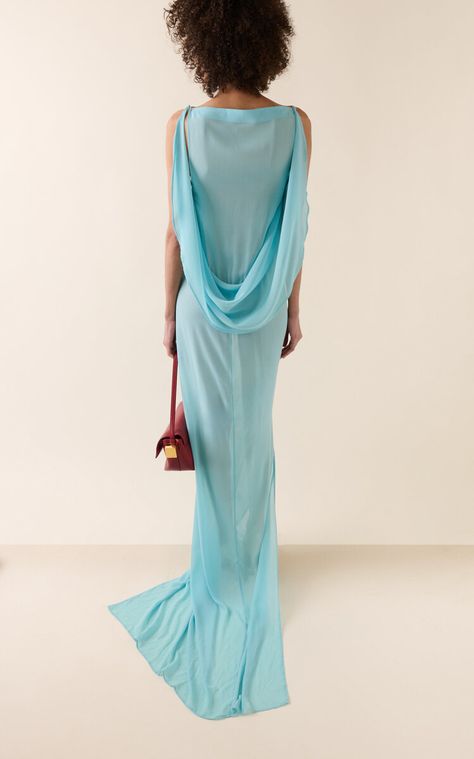 Ameno Draped Silk Chiffon Maxi Dress By Jacquemus | Moda Operandi Casa Malaparte, Peplum Maxi Dress, Jacquemus Dress, Simon Porte Jacquemus, Skirt Shapewear, Crepe Maxi Dress, Fall 24, Bridal Event, Runway Dresses