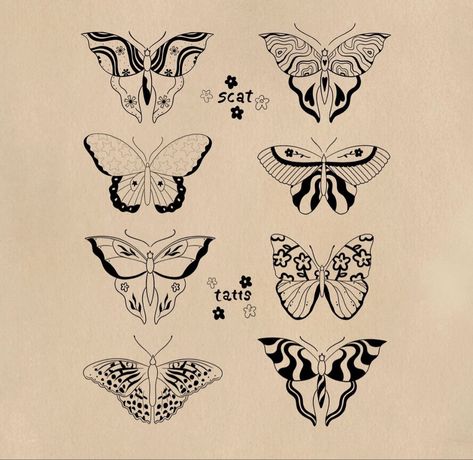 Groovy Butterfly Tattoo, Art Deco Butterfly Tattoo, Artsy Butterfly Tattoo, Butterfly Stamp Tattoo, Funky Butterfly Tattoo, Western Butterfly Tattoo, Folk Butterfly Tattoo, Nonbinary Butterfly, Peacock Butterfly Tattoo