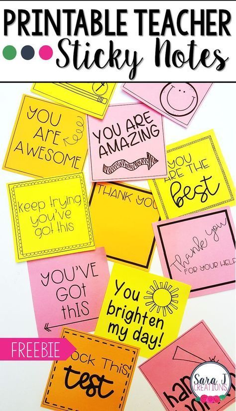 Check out these CUTE printable sticky note templates designed just for teachers. Great idea for motivating students. Download your free Printable Teacher Sticky Notes now. Teacher Encouragement, Teacher Morale, Teacher Templates, Teacher Printable, Teacher Notes, Positive Notes, Notes Template, Beginning Of School, Student Motivation