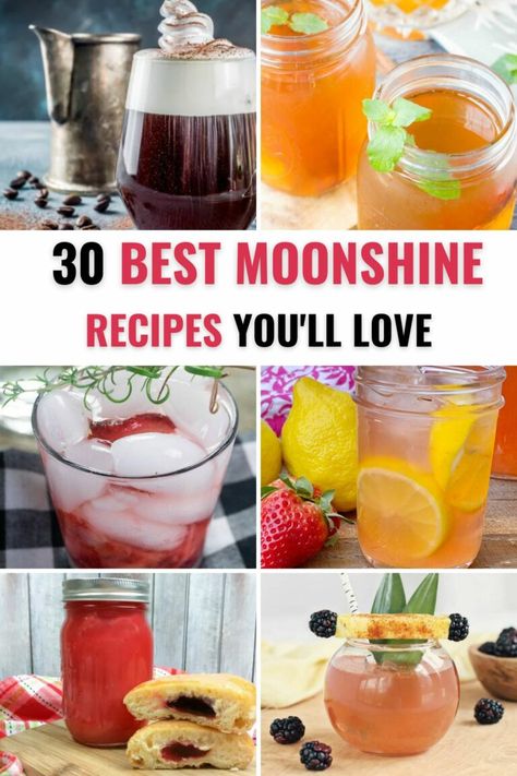 This is a collection of the best moonshine recipes you can make at home. Moonshine has been around for centuries and is still popular today. Summer Moonshine Recipes, Flavored Moonshine Recipes, Moonshine Drink Recipes, Homemade Moonshine, Moonshine Whiskey, Moonshine Cocktails, How To Make Moonshine, Homemade Strawberry Lemonade, Sweet Tea Recipes