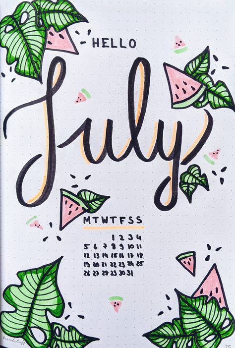 #bujo #bulletjournal #july #cover #template #journaling Bullet Journal July Cover, July Bullet Journal Cover, Bullet Journal Front Page, July Bullet Journal, Bullet Journal Cover, Hello July, Bullet Journal Paper, Journal Inspo, Bullet Journal Inspo