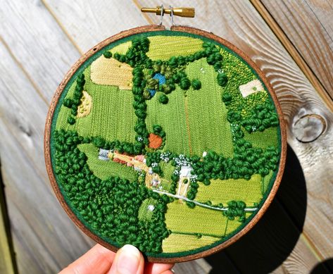 Aerial Views Landscape, Embroidered Landscapes, Modern Crafts, Arts Crafts Style, 12 Days Of Christmas, Textile Artists, Embroidery Art, Landscape Art, Creative Art