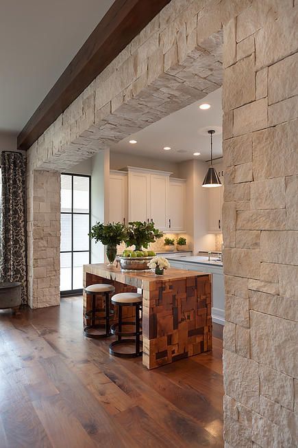 Stone Wall Interior Design, Stone Walls Interior, Stone Accent Walls, Stone Interior, Decor Fireplace, Wallpaper Accent Wall, Interior Kitchen, Stone Walls, Interior Wall Design