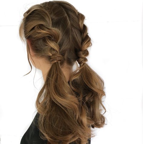 Rope braid pigtails by @catherineellle Rope Braid Pigtails, Pigtails Braids, Braid Pigtails, Hair Pigtails, Rope Braided Hairstyle, Event Hairstyles, Rope Braid, Pigtail Braids, Pigtail Hairstyles