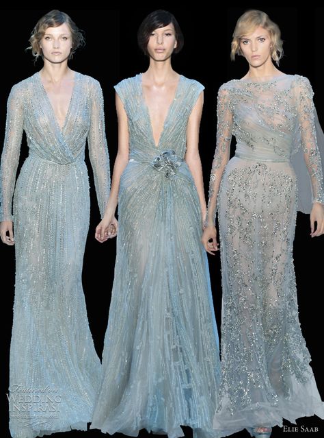 Monique Lhuillier Wedding Dress, 2012 Couture, Bling Ideas, Ellie Saab, Elie Saab Fall, Elie Saab Couture, Georges Hobeika, Blue Wedding Dresses, فستان سهرة