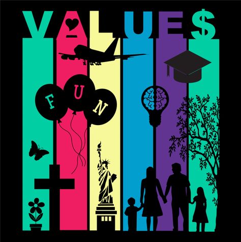 Do you know the value of values? Value Of Life Painting, Values Drawing, Values Education Design, Values Poster, Values Activity, Values Education Posters, Folder Design Ideas School, Values Inculcation Activities, Definition Of Life