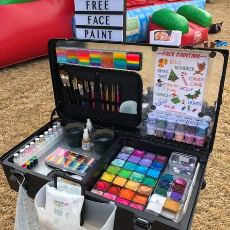 Face Painting Set Up, Face Paint Station, Paint Station, Diy Face Paint, Face Painting Business, Paint Business, Face Paint Set, Painting Station, Face Paint Kit