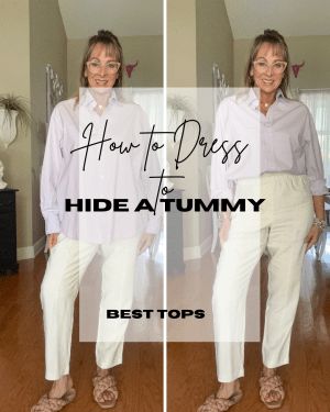 Flattering tops to Hide a Tummy Outfits Tummy Hide, Tummy Hiding Tops, Outfits For Pooch Belly, Fall Outfits To Hide Muffin Top, Clothes For Women With Bellies, Hide Midsection Outfits Style, Hiding Mommy Pouch Outfit, Tummy Hiding Outfit Ideas, How To Dress When You Have A Belly