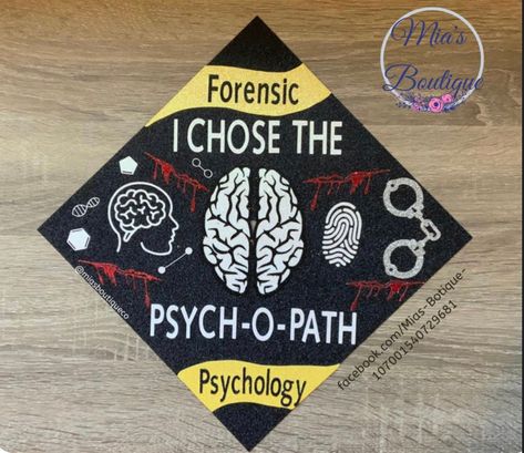 Forensic Psychology Grad Cap/Criminal Justice Graduation Cap/ Psychology Graduation Topper/ Glitter Graduation Cap by MiasBoutiqueGifts on Etsy