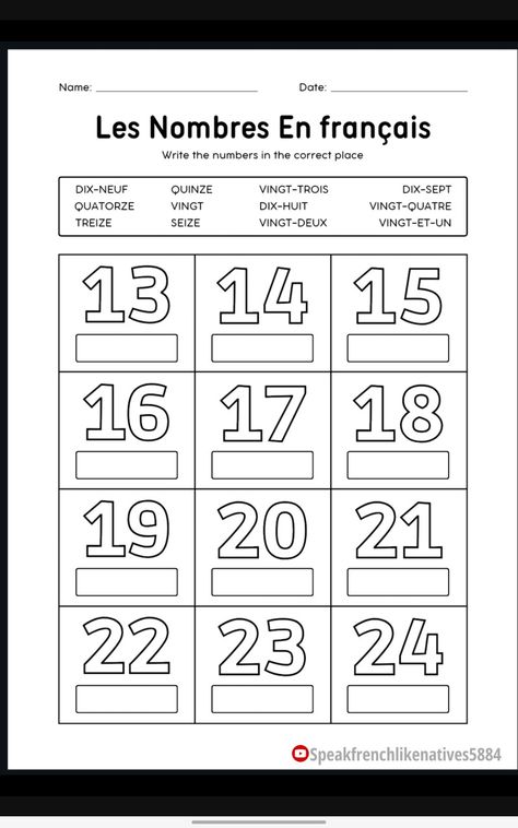 French Colors Worksheet, Numbers In French, French Preschool Activities, Colors Worksheet, French Numbers, French Worksheets, French Kids, Worksheet For Kids, French Colors