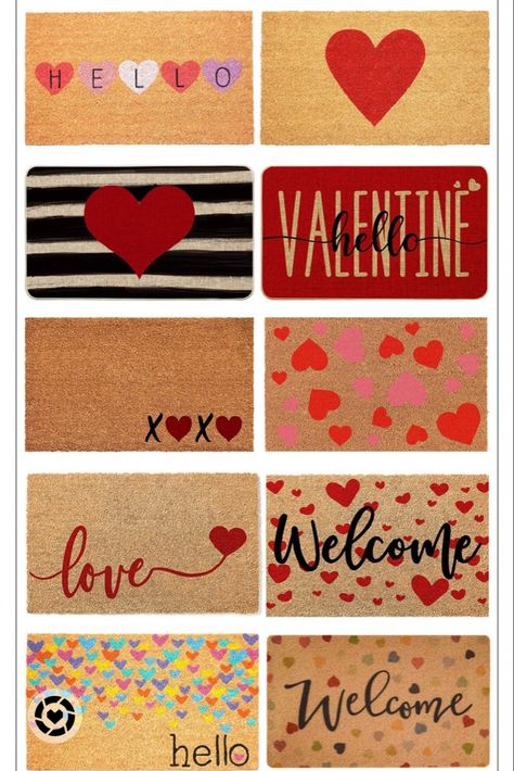 Valentines Door Mat Diy, Valentines Door Mat, Valentine Doormat, Door Mat Diy, Porch Plants, Laser Design, Front Door Mat, Rug Ideas, Amazon Home Decor