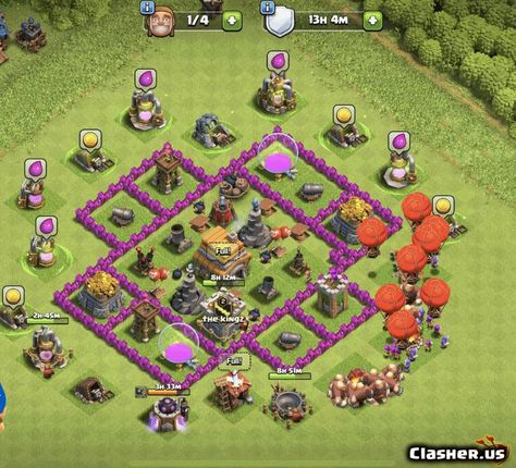 [Town Hall 6] TH6 War/Trophy base #F6FFAB7D [With Link] [1-2023] - Trophy Base Town Hall 6, Trophy Base, Let Me In, Clash Of Clans, Town Hall