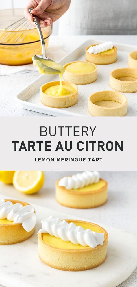 The Best Tarte Au Citron (Lemon Meringue Tart) �– Cooking Gift Set Co. French Tart Au Citron, Frog Pastries, Chef Dinner Ideas, Patisserie Desserts Recipes, Tart With Meringue, Citrus Tart Recipe, Meyer Lemon Tart, Lemon Meringue Pie Mini, Lemon Meringue Tarts Mini