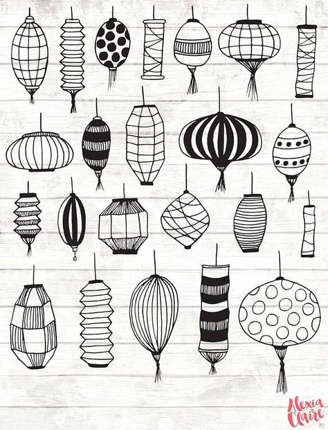 Lantern Drawing Simple, Chinese Lantern Drawing, Lanterns Drawing, Lantern Clipart, Lantern Drawing, Moroccan Lantern, طابع بريدي, Chinese Lantern, Planner Art