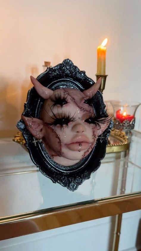 430K views · 1.7K shares | AHHH i’m obsessed 🖤 in the shop friday!! | PIXIEBL00D | The Buttress · Brutus (Instrumental) Clay Art Masks, Goth Clay Crafts, Weird Clay Art, Clay Creepy, The Buttress, Lighter Art, Oddities Decor, Polymer Clay Sculptures, Living Dolls