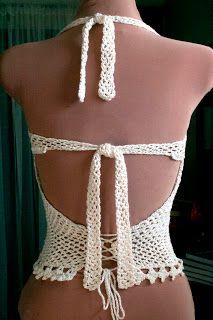 Crochet Camisole, Crochet Goddess, Crochet White, Crochet Clothing And Accessories, Crochet Halter, Crochet Fashion Patterns, Knitwear Fashion, Crochet Shirt, Jeans Diy