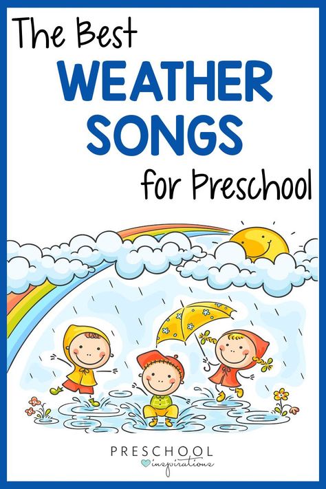 You have to have weather, whether or not! Help your preschool children explore and learn through these wonderful weather songs. They're perfect for circle time, calendar time, a weather theme, or anytime there's a change in the weather. Includes songs specifically about sun, snow, and rain, too! Changing Weather Preschool Activities, Weather Watcher Preschool, Weather Rhymes Preschool, Weather Songs For Preschool, Weather Calendar Preschool, Weather Circle Time Preschool, Weather Songs Preschool, Pre K Circle Time, Weather Art Preschool