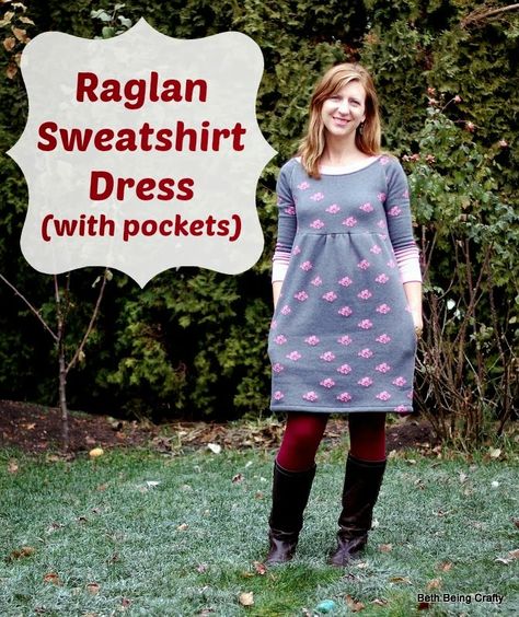 Sweatshirt Makeovers, Sweatshirt Dress Diy, Sweatshirt Jackets Patterns, Sweatshirt Dress Outfit, Refashion Dress, Sweatshirt Street Style, Sweatshirt Refashion, Dress Patterns Diy, Chic Sweatshirt