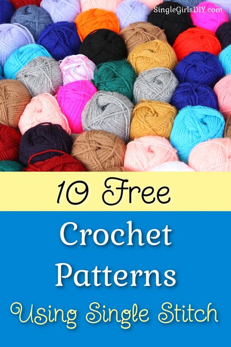 Single Crochet Patterns. Free crochet patterns for beginners that use a single stitch. Perfect patterns for beginning crocheters to practice. Lionbrand.com Free Patterns, Free Quick Crochet Patterns, Free Easy Crochet Patterns For Beginners, Single Crochet Projects, Single Crochet Patterns, Single Stitch Crochet, Free Crochet Patterns For Beginners, Cotton Crochet Patterns, Left Handed Crochet