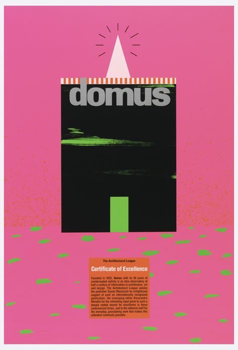 Dan Friedman, Domus, ca. 1984 Green Objects, Punk Typography, Certificate Of Excellence, Visual Research, Health Goth, Pink Triangle, The Art Institute Of Chicago, Brand Strategist, Black Rectangle