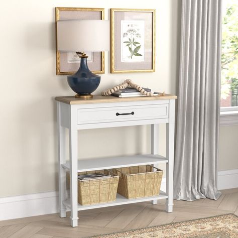 Waldemar 30'' Console Table Landing Table, Office Guestroom, Small Entry Way, Compact Apartment, Entry Way Table, Hall Stand, Stair Landing, Small Entry, Coastal Farmhouse