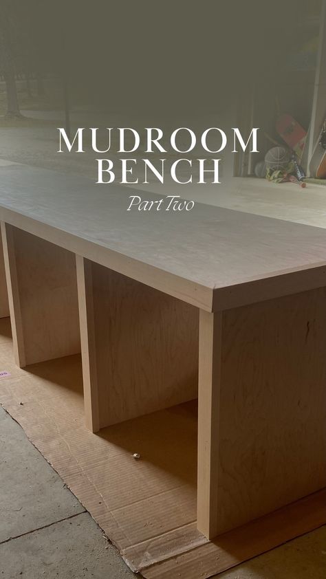 Caitlin | DIY & woodworking on Instagram: “Putting it all together! Check out the progress on my latest custom built maple bench for a mudroom it’s all ready to sand and finish 😍…” Bench With Boot Storage, Laundry Room Bench Ideas, How To Make A Built In Bench Seat, Entryway Storage Bench Diy, Small Mud Bench, Mud Room Bench Plans, Diy Entrance Bench, Mud Room Bench Diy, Diy Mud Room Bench